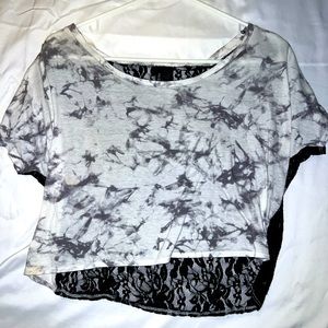 Tie dye crop top with lace back